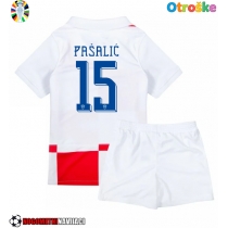 Otroške Nogometnih dresov Hrvaška Mario Pasalic #15 Domači EP 2024 Kratki rokavi (+ hlače)